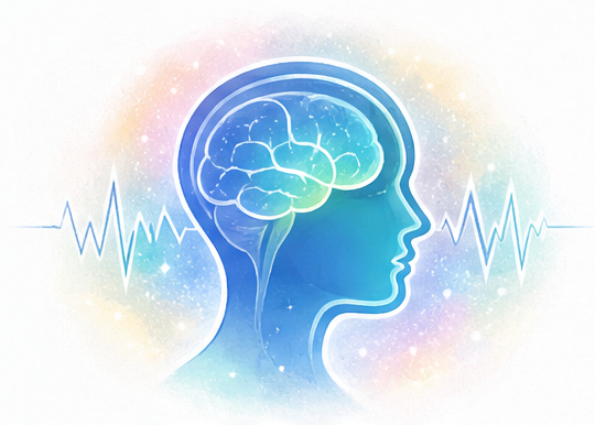 New Home Page 5 Illustrated head and brain with brainwave lines